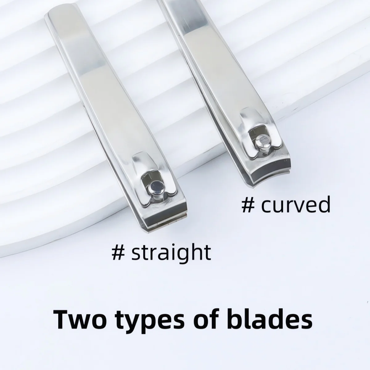 Sharp Durable Nail Clippers Set, 2pcs Carbon Steel Rotating Traditional Design Sanded Finish Curved and Straight Blades Ergonomi 6