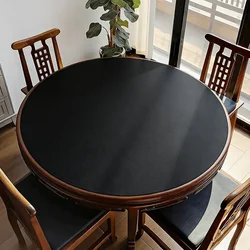 Waterproof Round Rubber Tablecloth - Solid Color Table Mat (Diameter 100CM - 2MM)