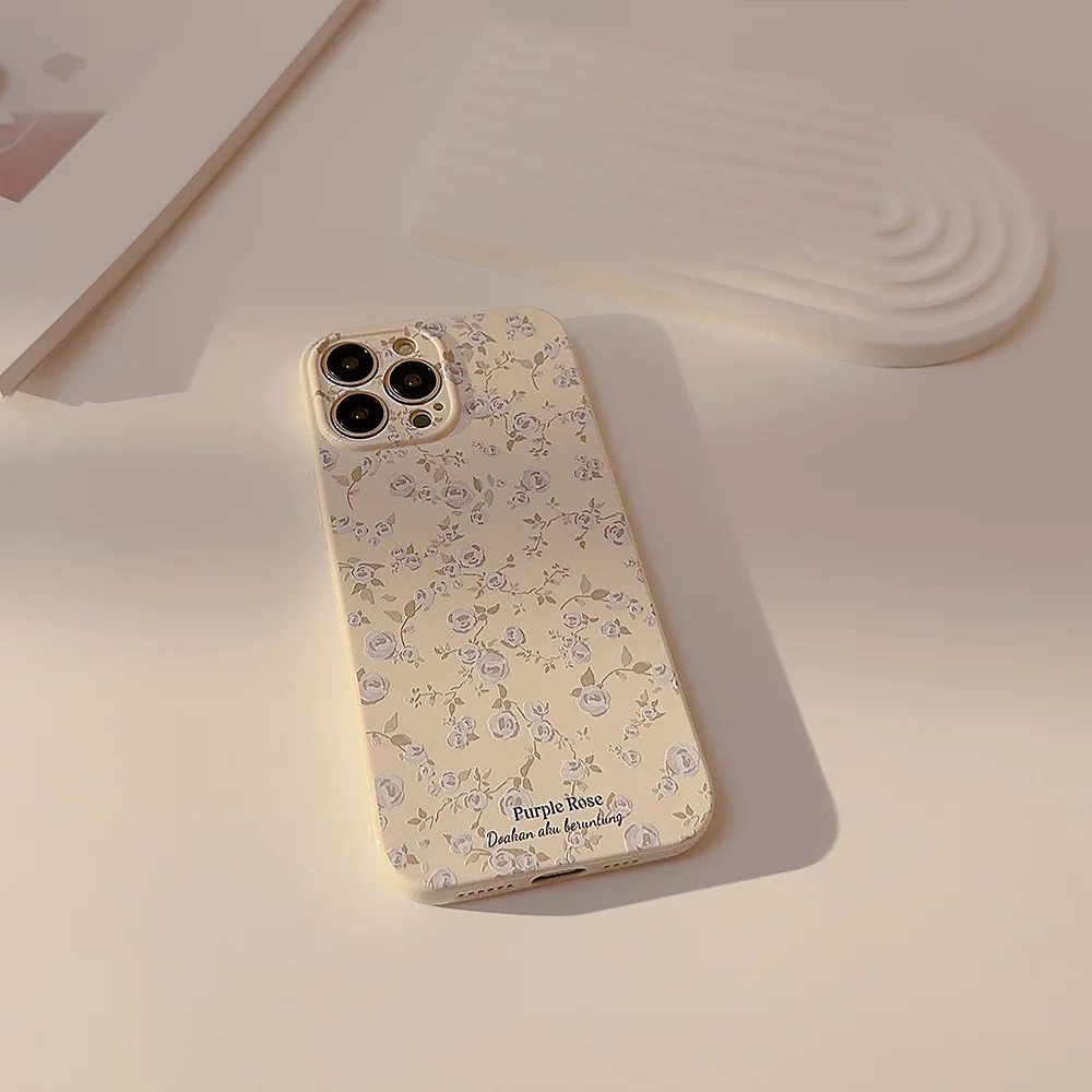 thumbnail image 1 of Funda de teléfono con flores Retro coreanas para iPhone 15 Plus 14 13 12 11 Pro Max, carcasa trasera de silicona suave a prueba de golpes con diseño Floral de lujo, 1 of 5