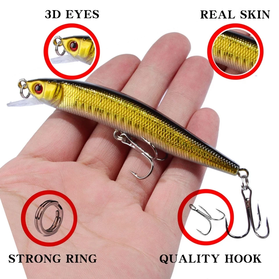 Fishing Lure Tackle Kit Set Hard Bait Artificial Rotating Floating Fishing  Minnow Crankbait Wobblers Spinner Sinking Hooks Lures