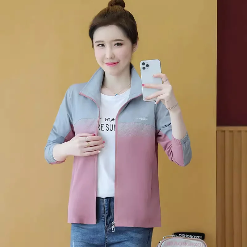 

Loose Sports Jackets for Women, Casual Windbreakers, Female Tops, Tooling, Breathable Baseball Uniform Inside, Spring and Autumn