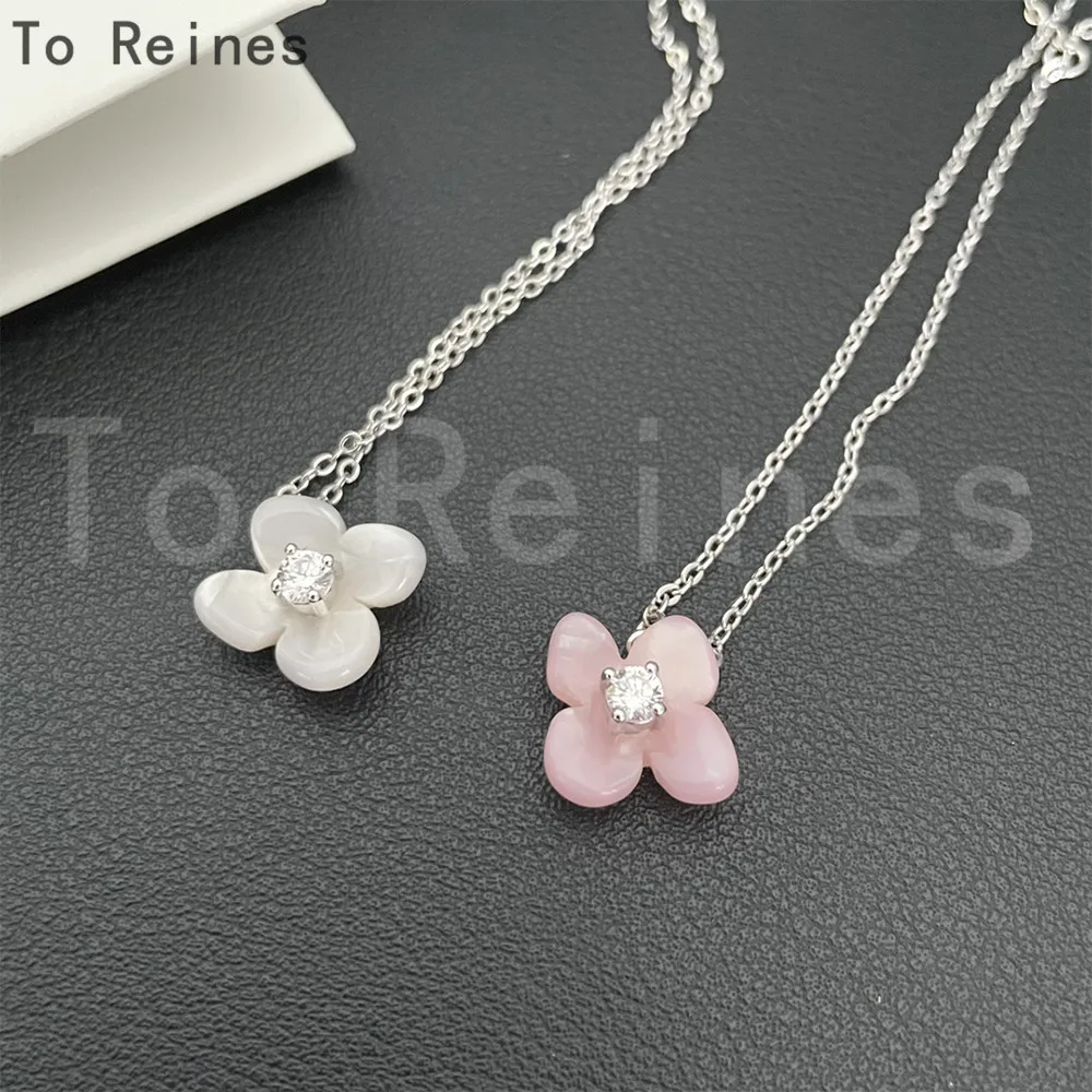 

To Reines High Quality Vintage Flowers Crystal Pendant Chain Necklace For Woman Luxury Jewelry Trend Collares Para Mujer