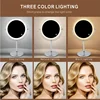 8inch 10X Magnifying LED Makeup Mirror with 3 Color Light Touch Switch Double Side USB Charging Desktop Vanity Cosmetic Mirror 3