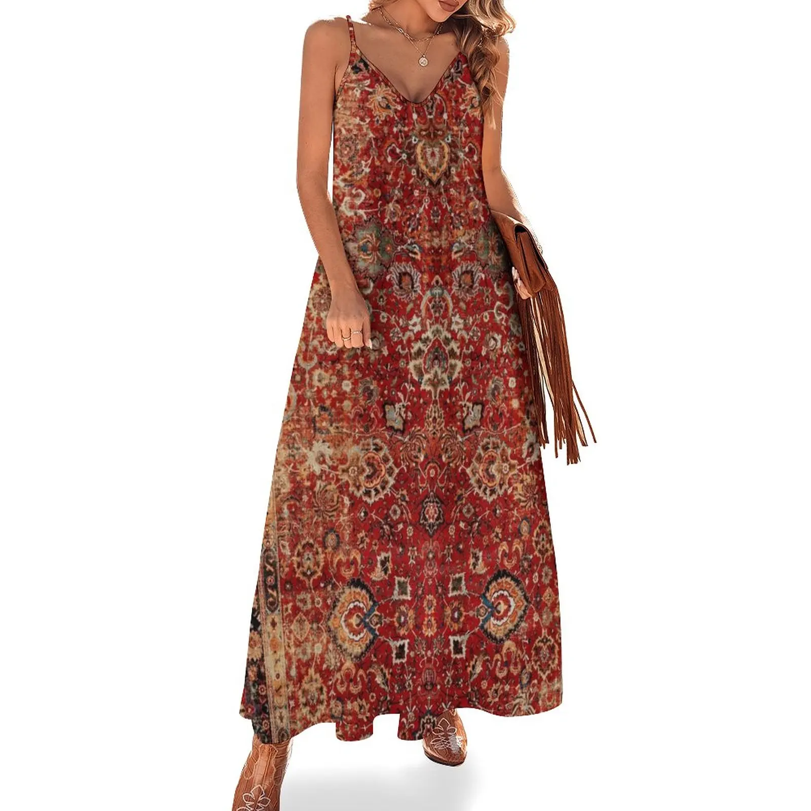 

17th Century Afghanistan Rug Print Sleeveless Dress summer dress women 2024 dress summer