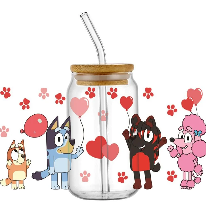 3D Lovely Cartoon Dog UV DTF DIY Transfer Sticker for Cup DIY 16oz Washable UV DTF Cup Wrap Label Miniso self adhesive stickers,vinyl stickers,tiles sticker transfers,beverage bottle wrap transfer