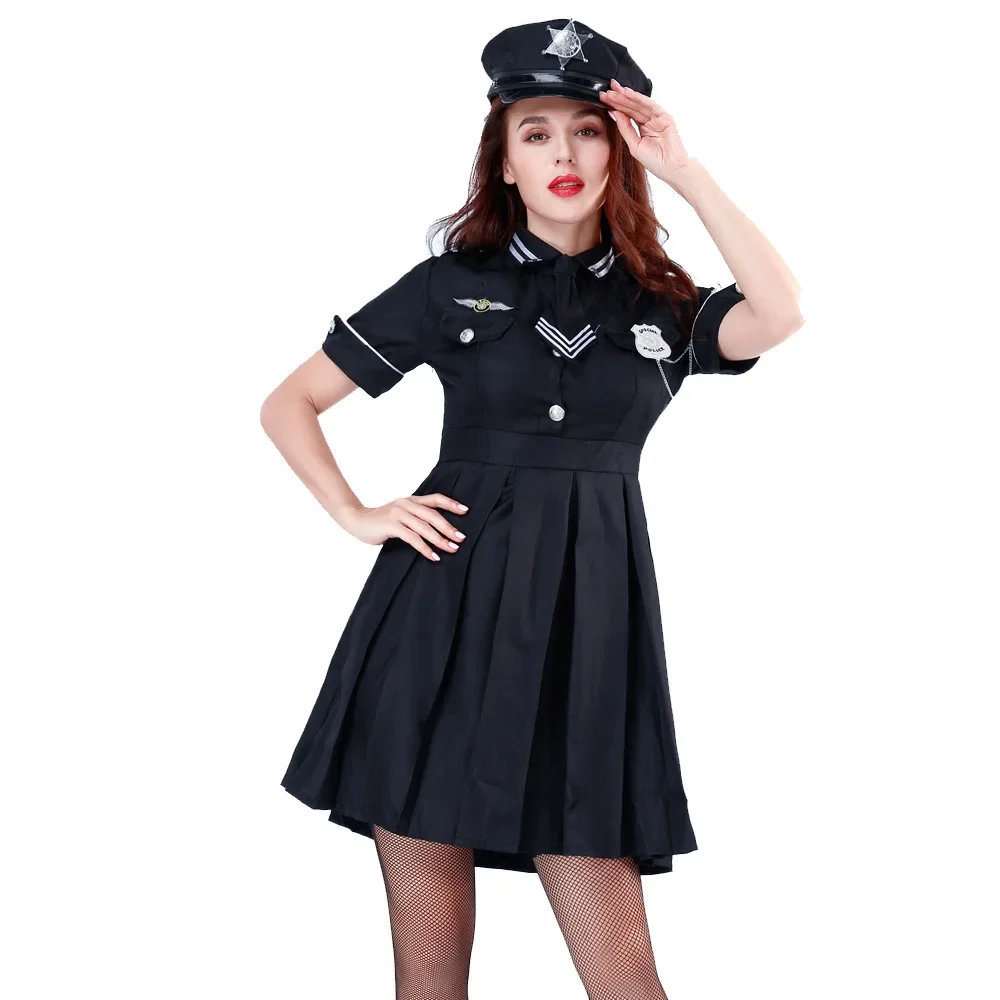 Poliziotto Polizia Donna Costume Uniforme Party Fancy Dress Outfit Costumi Cosplay