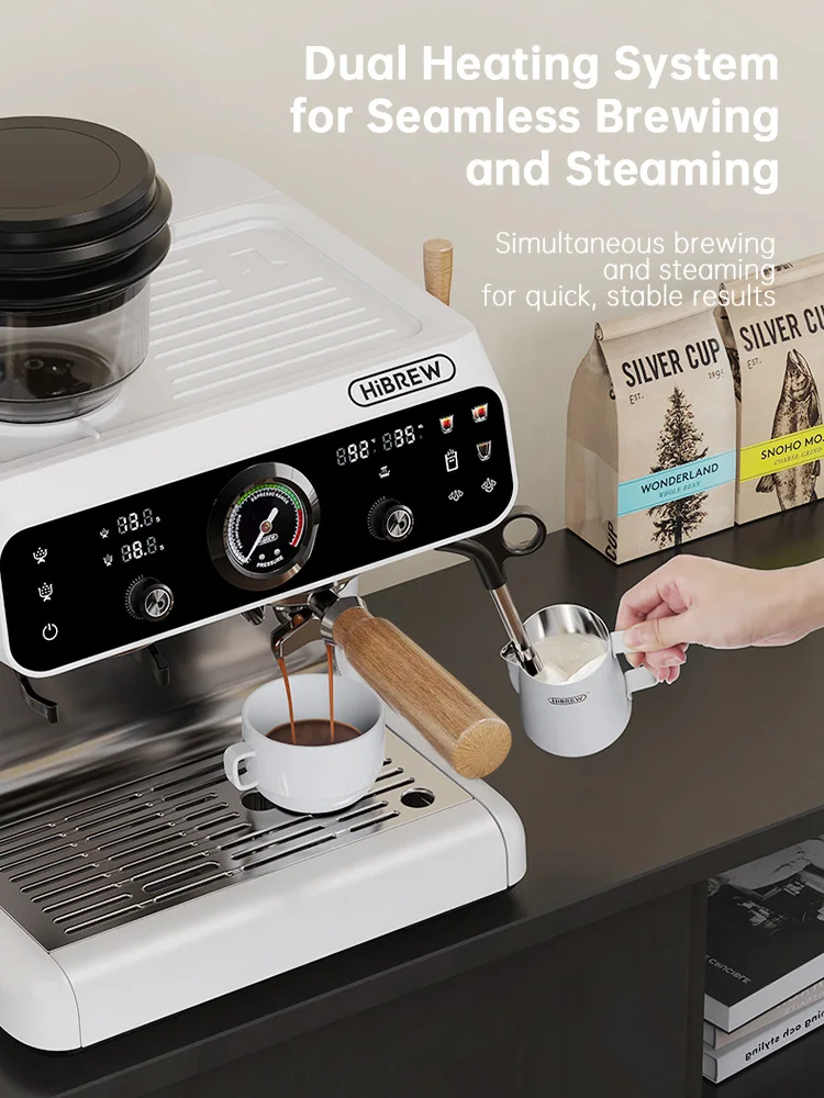 Dual Boiler Espresso Machine Built-in Grinder 30 Size Settings H7B