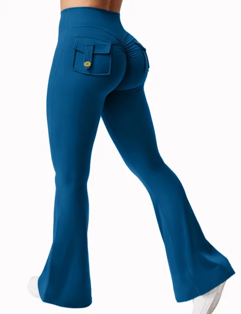 Leggings slim à séchage rapide, pantalon évasé de yoga, vêtements de sport décontractés longs et élastiques