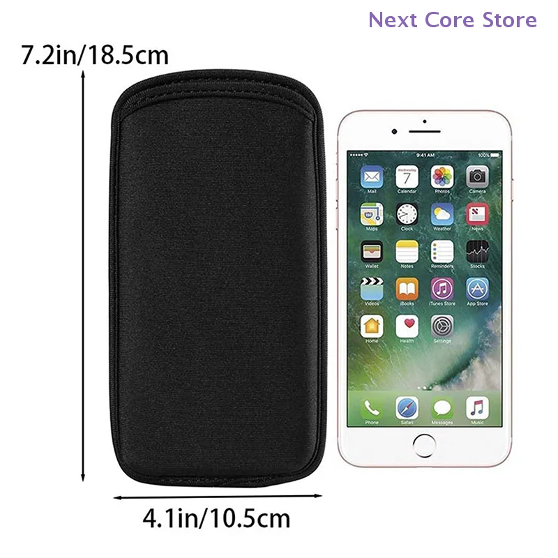 Black Neoprene Waterproof Shockproof Phone Pouch (6.3-7.2)