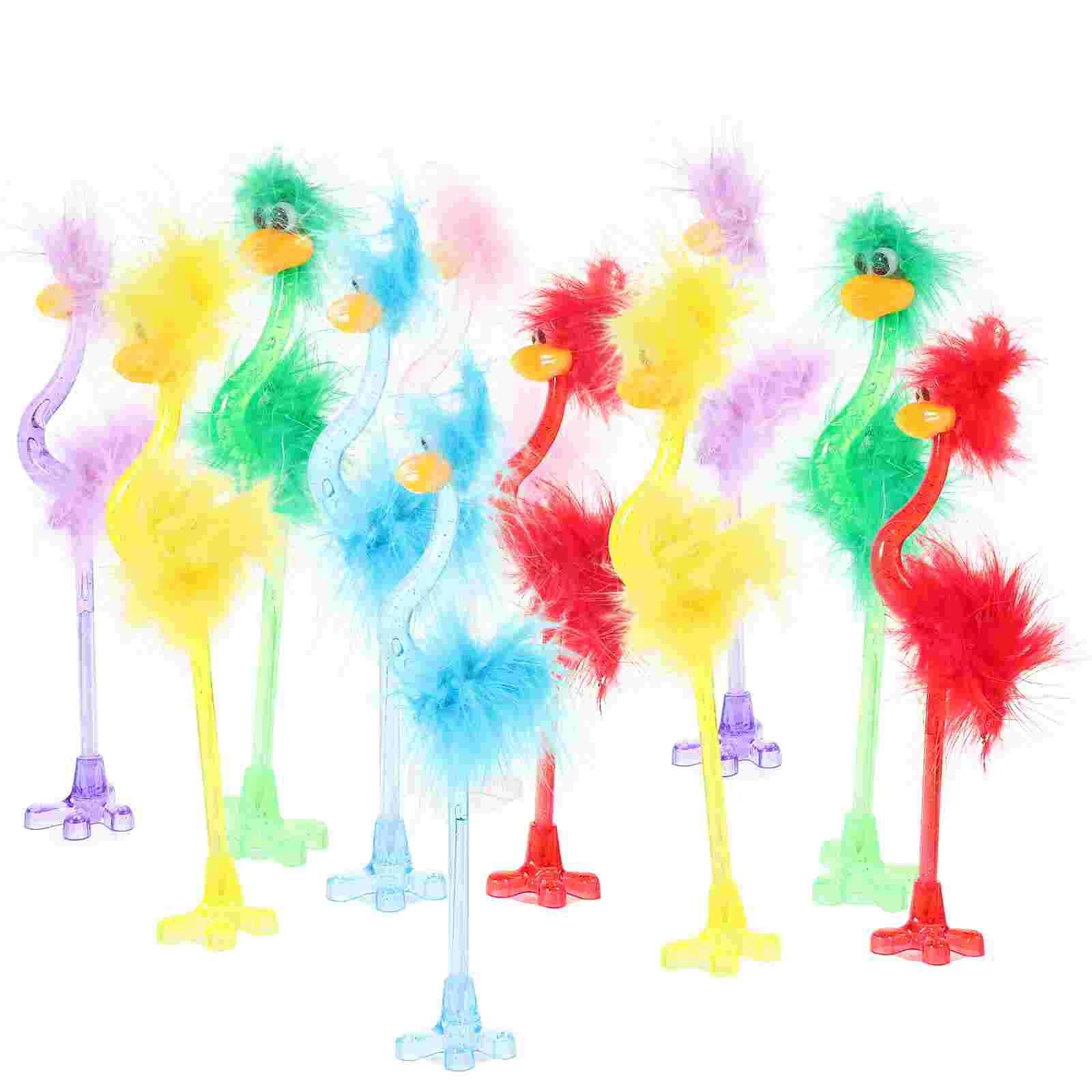 12pcs Ostrich Ballpoint Pen Student Stationery Creative Cartoon Pens Writing Supplies