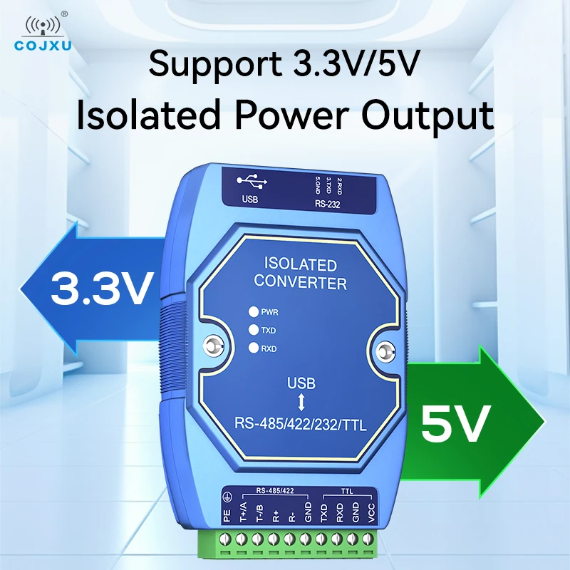 광학 절연 산업용 컨버터, COJXU E810-U15C USB to RS485, RS232, TTL 컨버터, C타입 인터페이스, DC4.5 5.5V, CH340