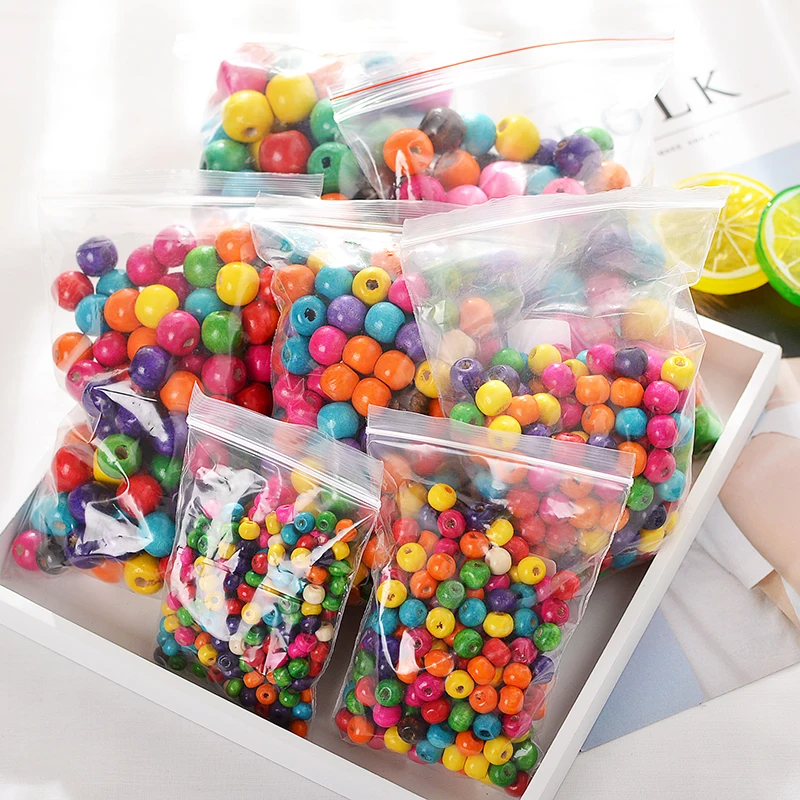 13-300pcs Colorful Wooden Spacer Beads Round Eco-Friendly Loose Wood Bead DIY supplies Bracelets Jewelry Making Accessories