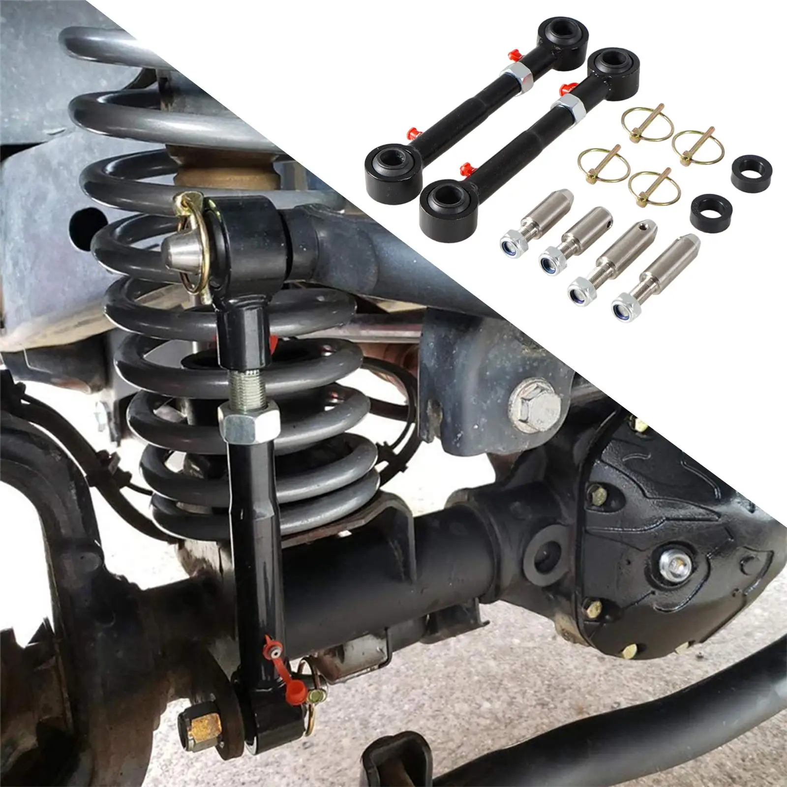 Adjustable Front Sway Bar Links Disconnects Stainless Steel for Jeep Wrangler JK Jku 2/4 Doors 2007-18 Parts Replaces Car car parts front sway bar links