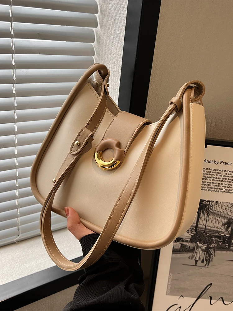 

2023 Summer Popular Female Single Shoulder Underarm Bags Fashion Design Textured Bucket Pack All Matched Women Crossbody Bag