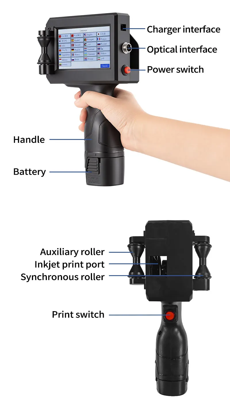 portable printer QR Bar Batch Code Date Logo Expiry Label Portable Handheld Jet