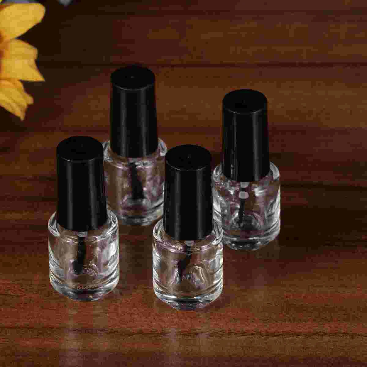 

Spray Bottle Perfume Bottle Packaging Transparent Glass Bottle Nail Polish Empty Bottle With Brush Black Top Cap