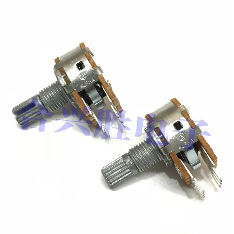 Speaker Audio Power Amplifier Volume Potentiometer 1PCS RV16 Type Double A10K R201T X400 Flower Shaft Length 15MM rotary potentiometer potentiometer kit adjustable resistor