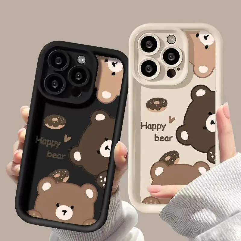 Cartoon Happy Bear Soft TPU Phone Case