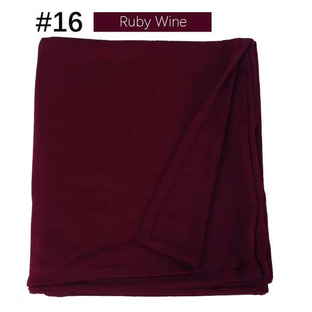 Muslim Women Premium Instant Cotton Jersey Hijab Scarf Jersey Hijabs Scarves With Hoop Pinless HeadScarves 53 colors 16