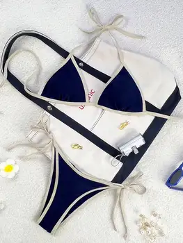 Summer sexy tie bikini swimsuit set for beach vacation suitable for women 1