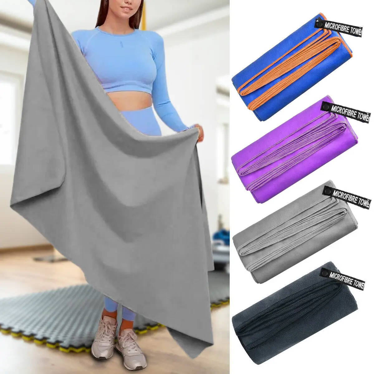 Soft Swim Color Beach Bath 80*180 Lightweight Fashion Microfibre New Large Sports Travel Clearan Bath Dry Comfortable Towel