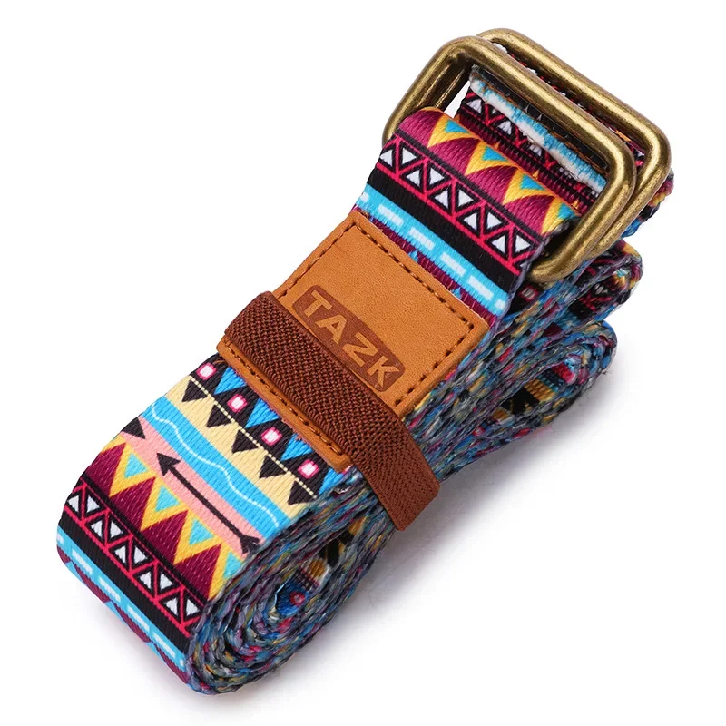 1.8M Retro Ethnic Style Printed Yoga Strap Yoga Belts Indoor Dance Fitness Body Building Training Stretching Band Supplies