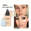 2024 New Foundation +Puff set Liquid Matte Full Coverage Foundation Waterproof Matte Natural Foundation With Blue Thumb Puff 2