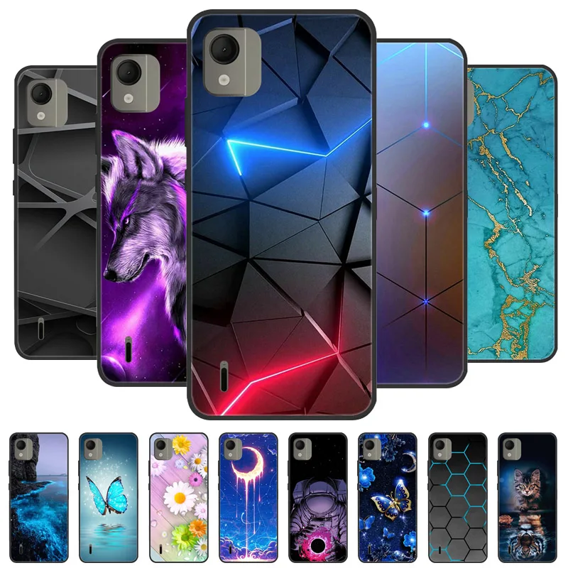 Per Nokia C110 Custodia Nokiac110 Custodie In Silicone Morbido Verniciato A Freddo Tpu Funda Per Nokia C110 C 110 Cover Protettiva Coque 6.3"