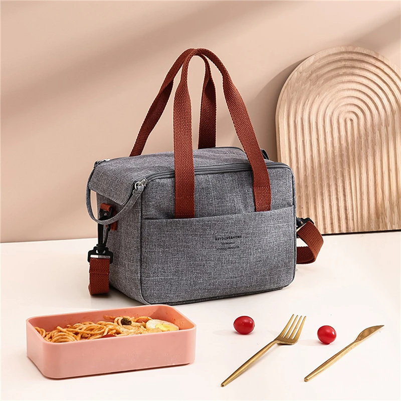 

Portable Lunch Bag Thermal Lunchbox Tote Office Bento Bag Handbag Waterproof Takeaway Bento Bag Office Food Shoulder Bag
