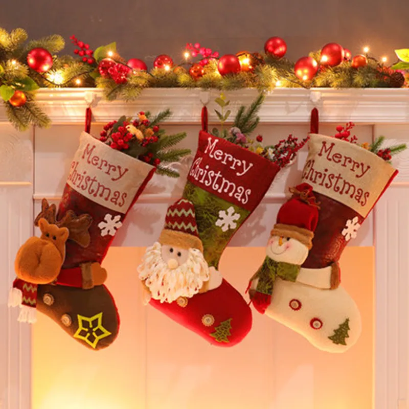 

Christmas Socks Gift Bag Gift Box Tree Decoration Pendant Old Man Snowman Elk Socks Creative Ornaments