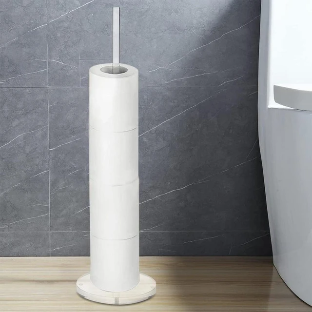 Toilet Paper Holder Stand Free Standing Bathroom Toilet Tissue Paper Roll  Shelf