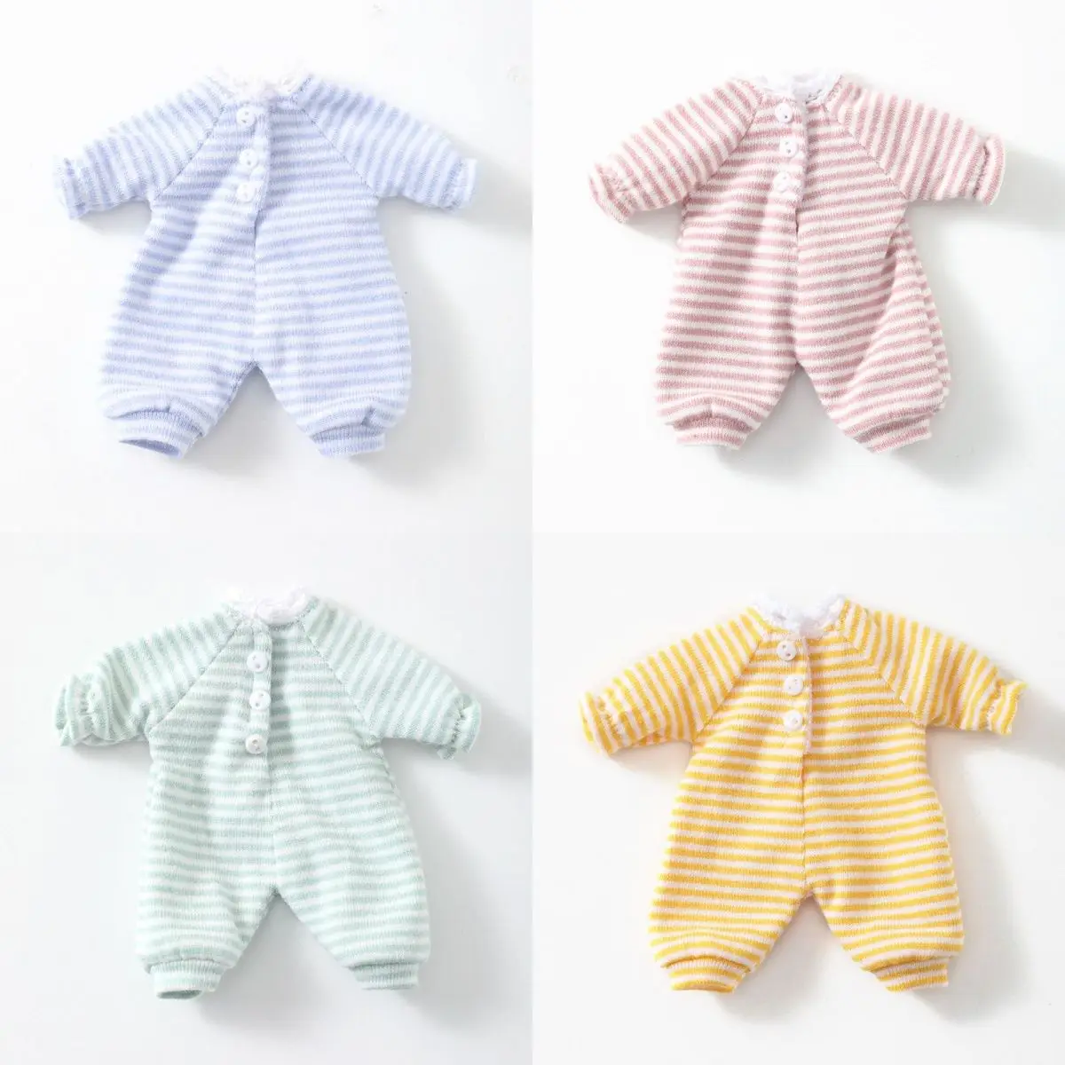 Pijama a rayas de 7 colores para muñeca, traje de ropa para GSC ob11, obitsu 11, Mono para muñeca BJD 1/12, accesorios para dormir