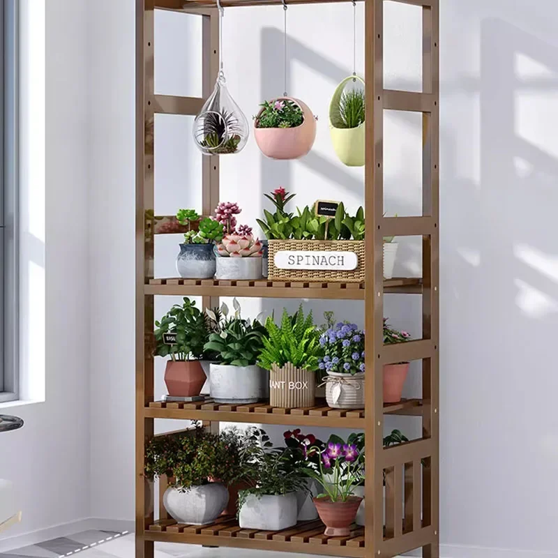 Luxury Flowers Plant Shelf Rack Outdoor Universal Tiered Wooden Plant Shelf Rack Square Floor Plantenrek Garden Furniture