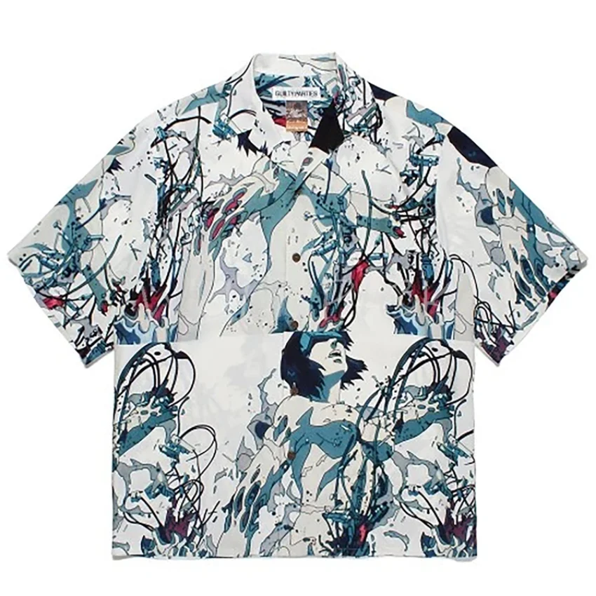 New WACKO MARIA Print Shirt Summer Men Women High Quality Hawaiian Style Shirts Loose Tees