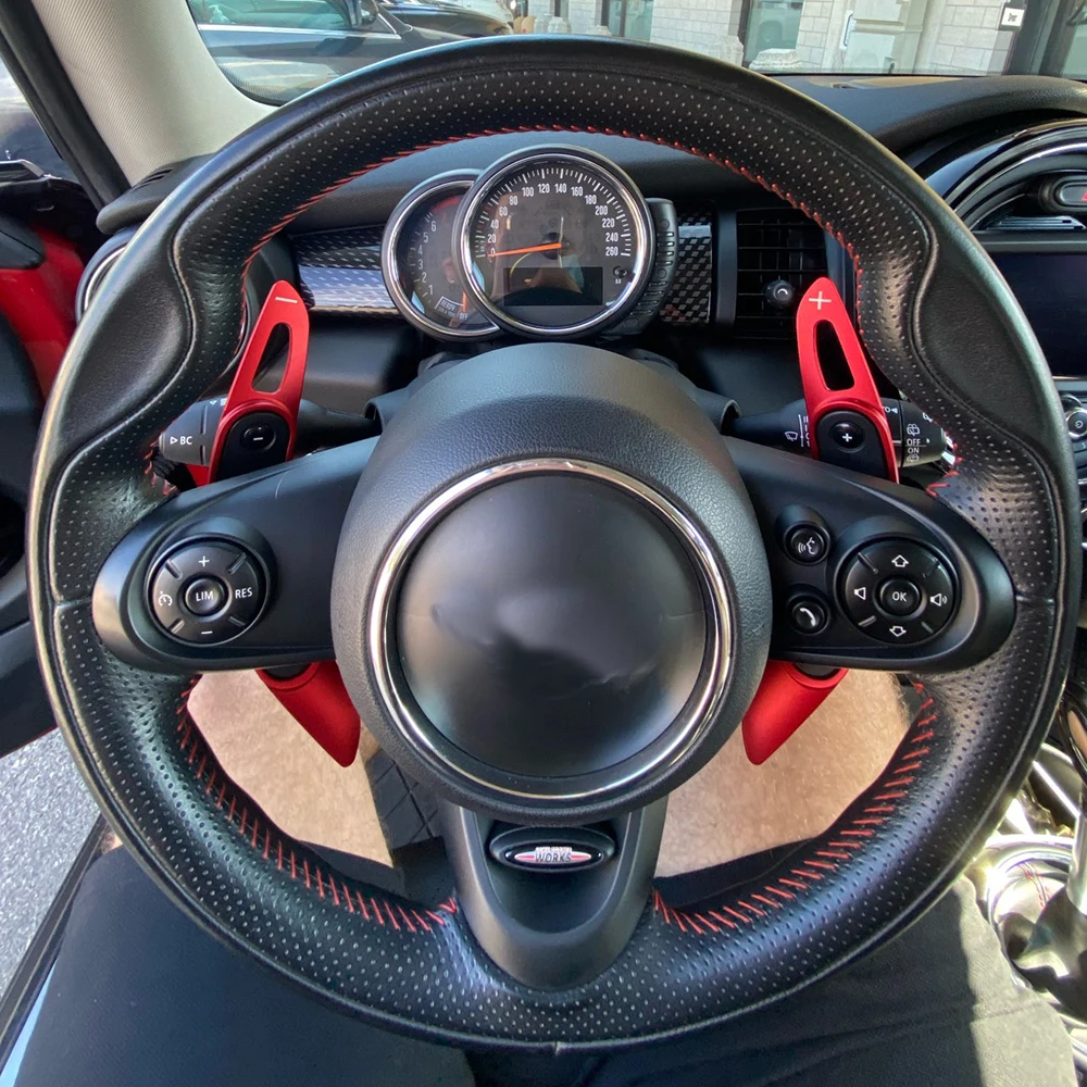For MINI Cooper S JCW F54 F55 F56 F57 F60 Countryman Clubman Aluminum Steering Wheel Shift Paddle Extension Cover Accessories 6