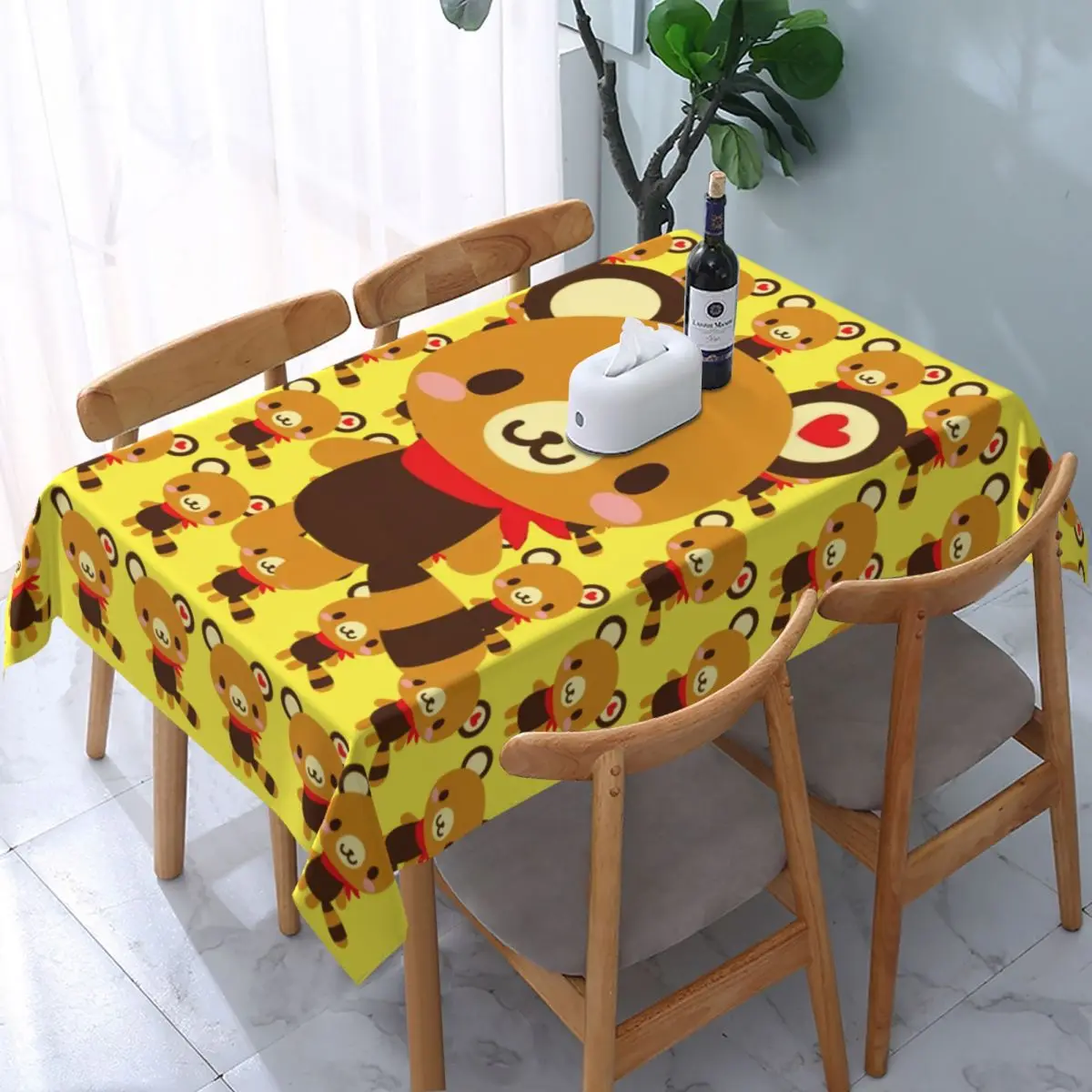 

Disney мультфильм Tenorikuma Sanrio аниме скатерть с рисунком Маши и медведя прямоугольная эластичная Подгоняемая маслонепроницаемая скатерть для столовой
