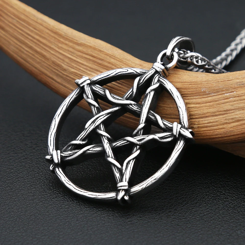 Vintage Edelstahl Davidstern Anhänger Für Männer Punk Hip Hop Einfache Pentagramm Halskette Mode Schmuck Geschenke Dropshipping
