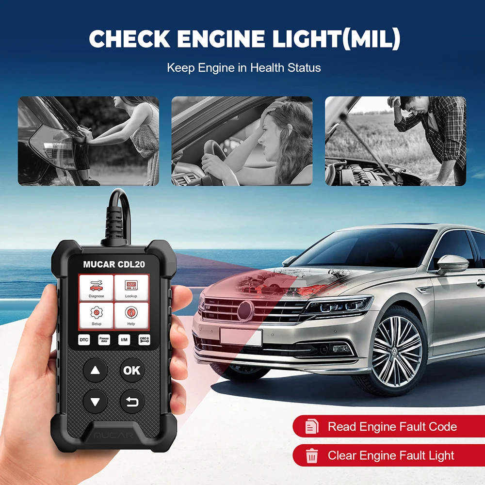 MUCAR CDL20 Lifetime Free Obd2 Car Auto Diagnostic Tools Obd 2 Scanner ...