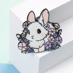 Charming Rabbit & Flower Design Brooch Pin (Style2)
