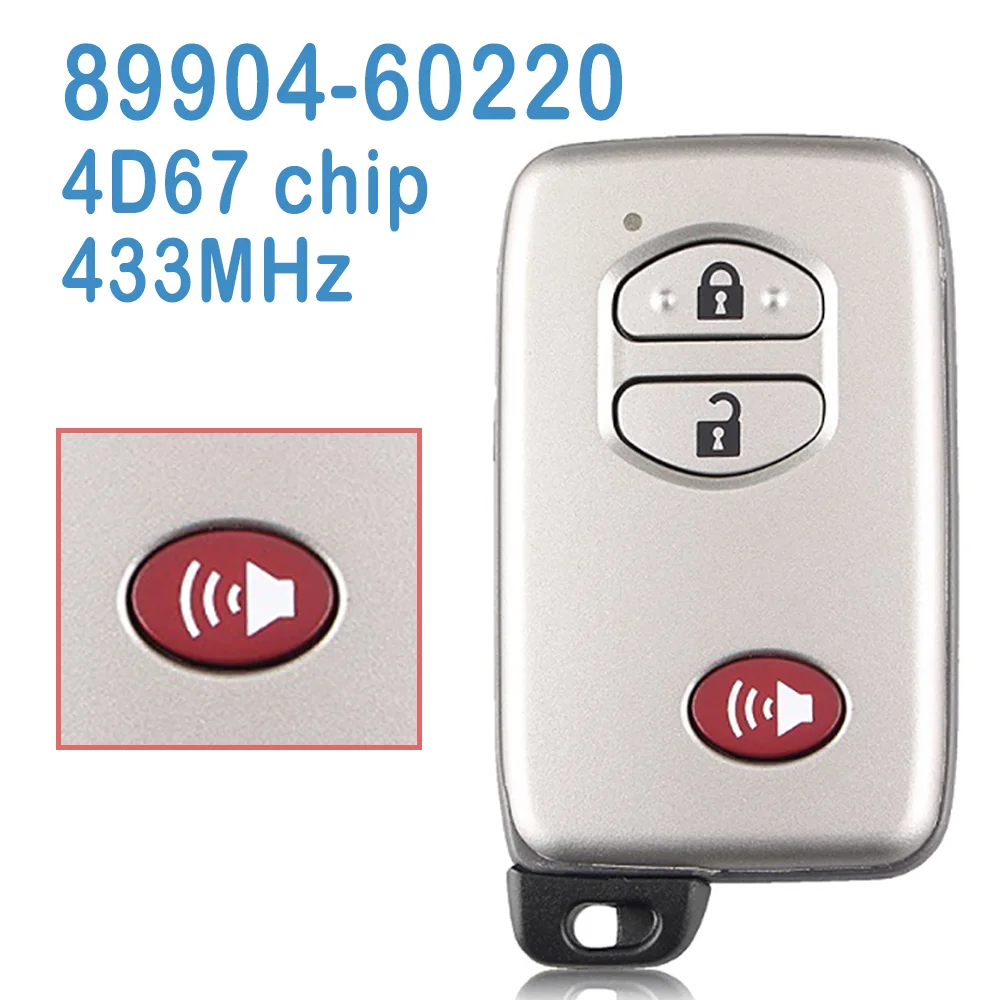 

89904-60220 автоматический умный пульт дистанционного управления 2 + 1B 433 МГц B53EA 4D67 чип для замены автомобильного ключа для Toyota Land Cruiser 2007 +