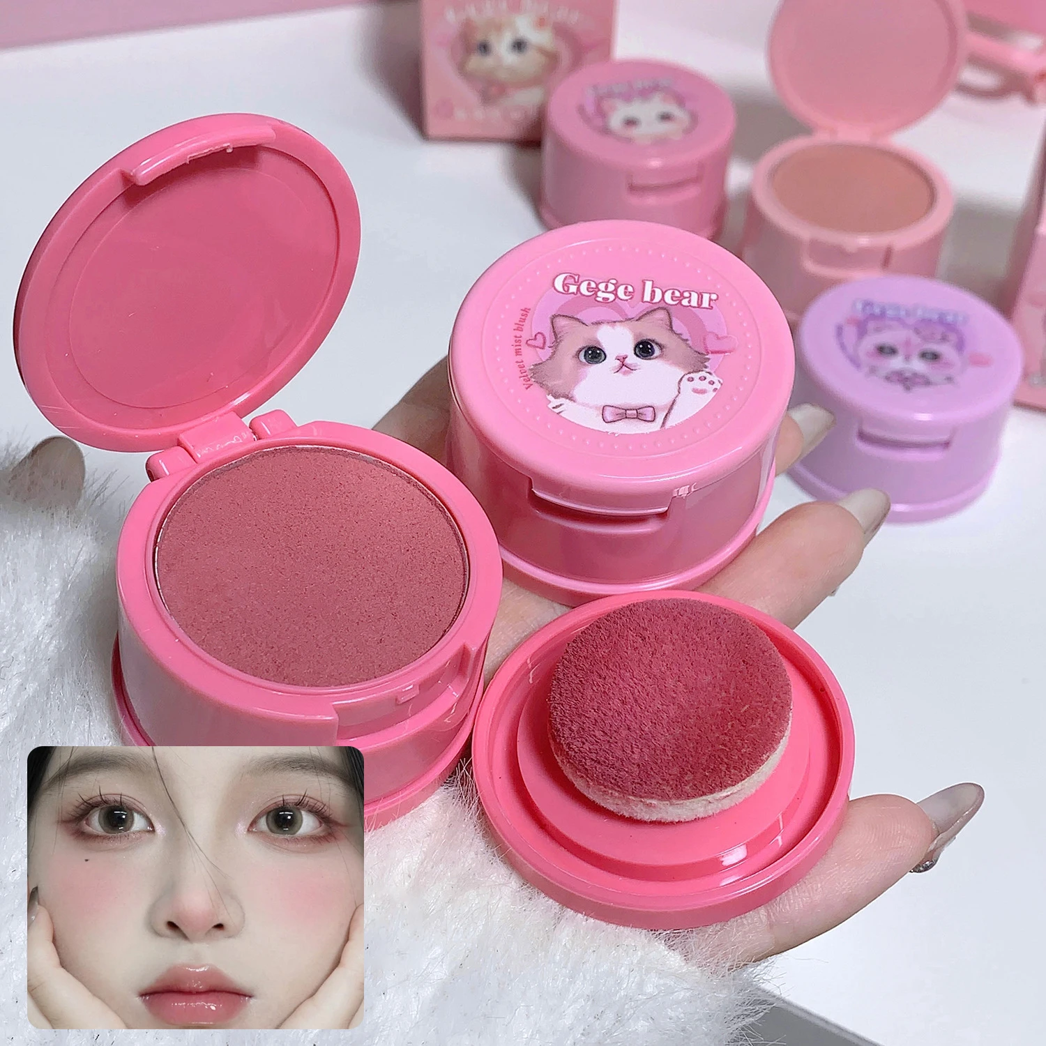 Strawberry Pink Face Blusher Matte Natural Cheek Tint