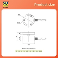 Popular Chinese 25mm Inline Load Cell Miniature Compression and Tension Load Cell for Impact Force Measurement Weighing Sensor - Image 4
