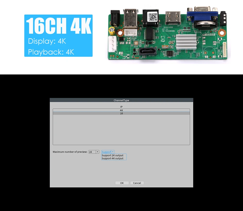 H265/H264 10/16/32/36CH*4K 8MP NVR Network Digital Video Recorder Face/Human/Vehicle/Motion Detection P2P CMS XMEYE Security