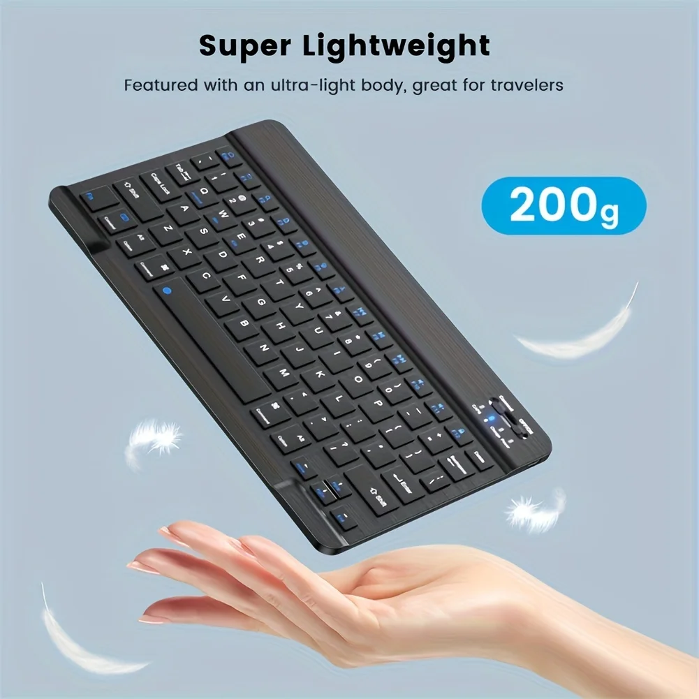 10 in Mini Wireless Keyboard and Mouse Rechargeable Slim Keyboard and mouse set For iPad Air Pro Tablet For Android IOS Windows