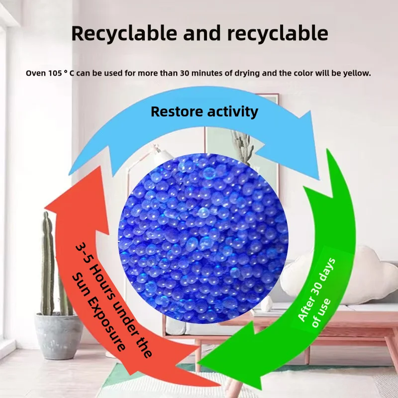 Orange Blue Waterproof Reusable Silica Gel Beads Bottles Moisture Absorber Desiccant Dehumidifie 10g 5/10/20/50pcs Package
