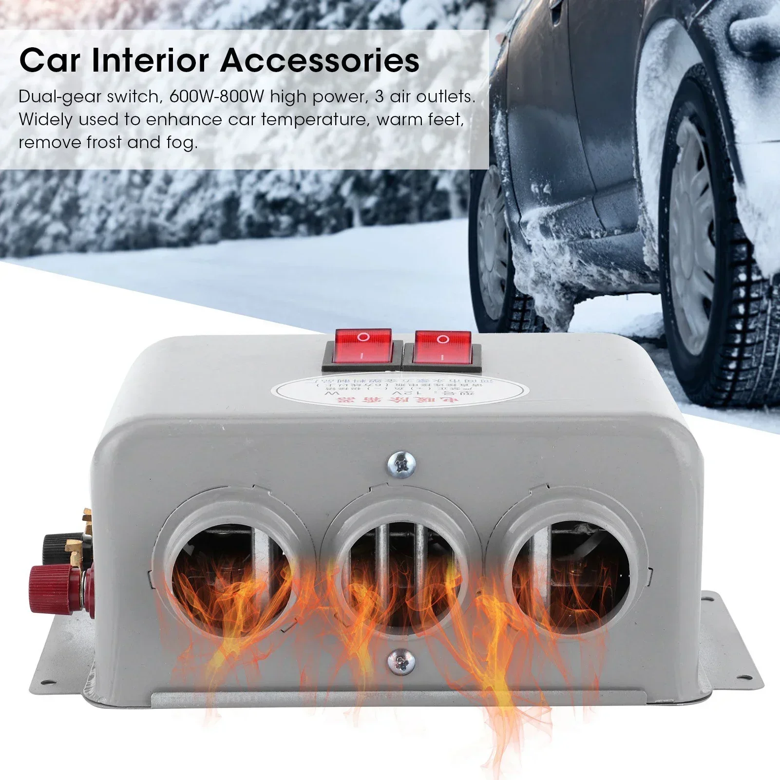 Car Heater 12V 24V Vehicle Fan Heater Car Winter Windscreen Window Demister Car Heating Dryer Windshield Defroster