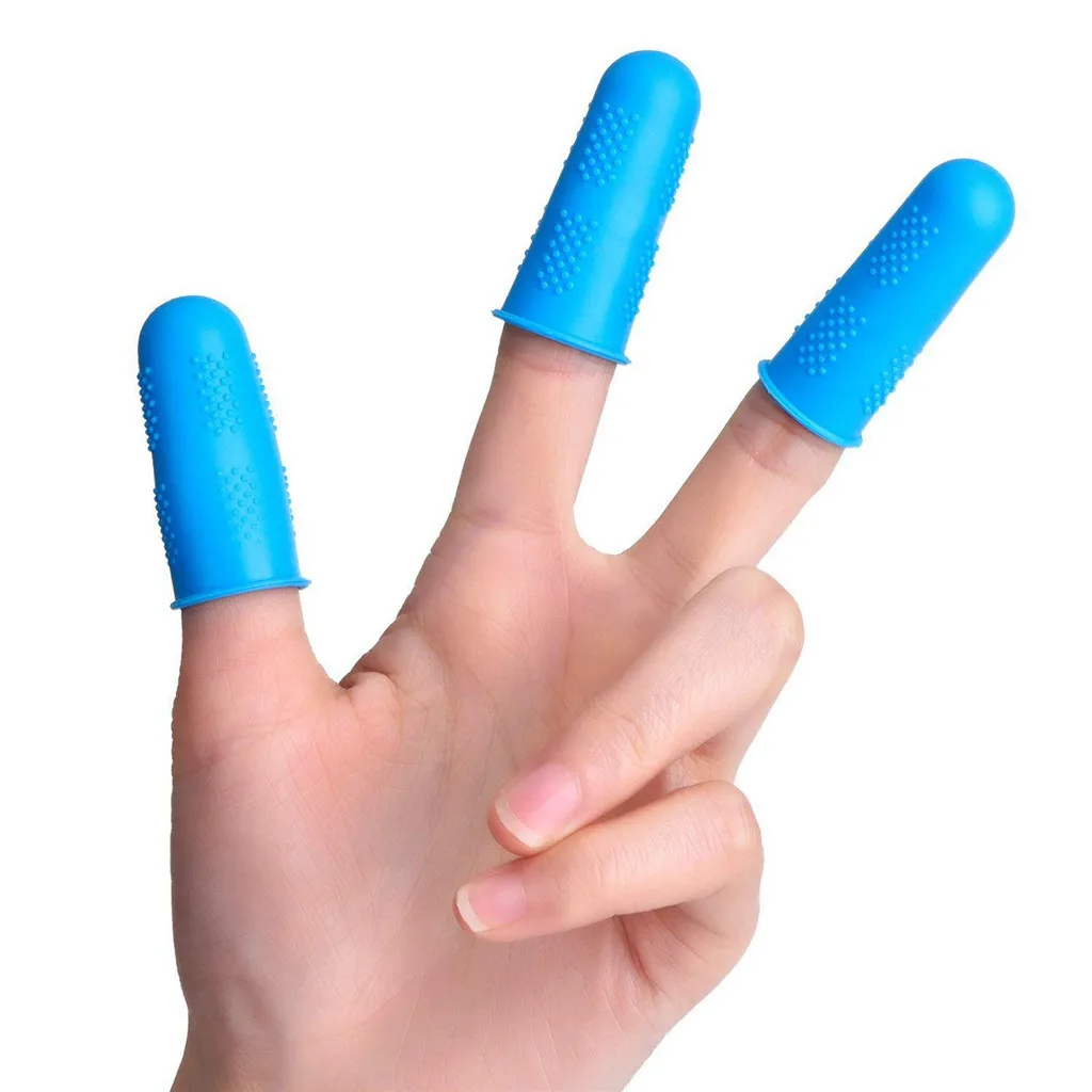 12pcs Silicone Finger Protector Sleeve Cover Anti-cut Heat Resistant Anti-slip Fingers Cover For Cooking Kitchen Tools