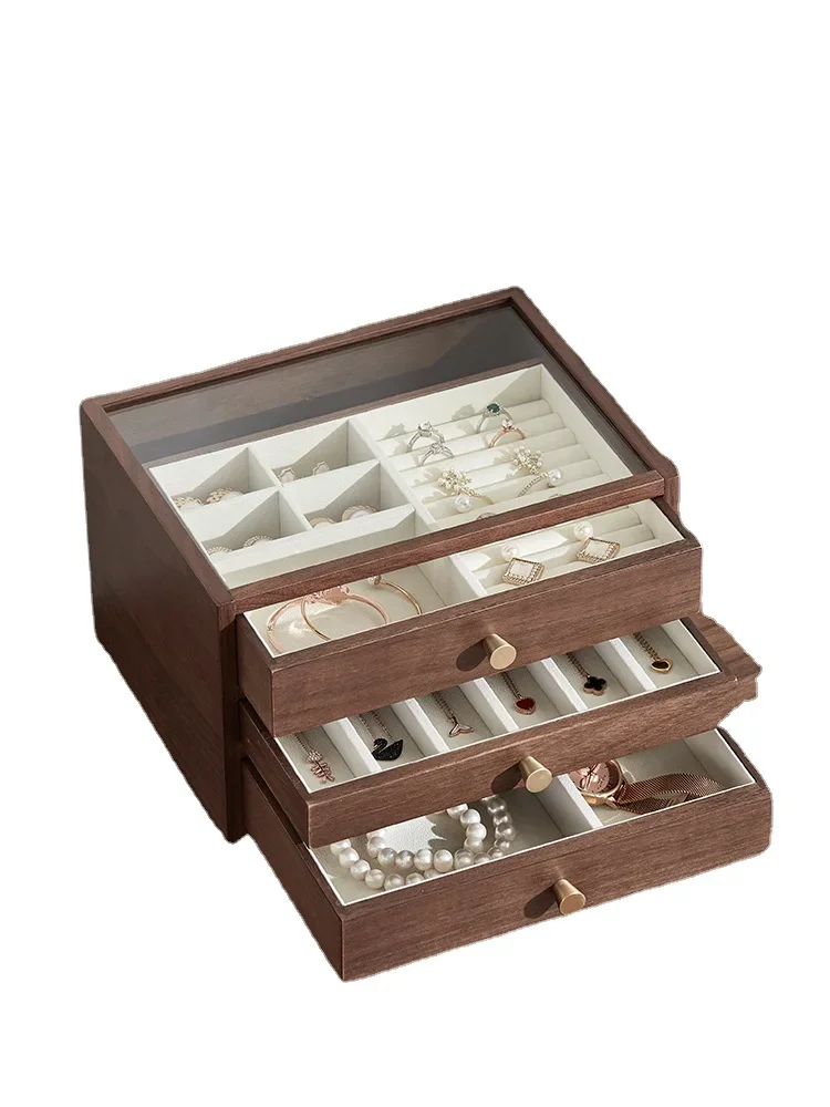 

ZK Wooden Jewelry Box Multi-Layer Large Capacity Solid Wood Jewelry Jewelry Box