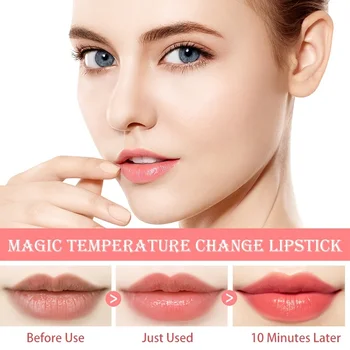 Flower Jelly Lipstick Set Temperature Change Moisturizer Flower Lip Stick Long Lasting Lip Balm Magic Color Change Lip Gloss Set 2
