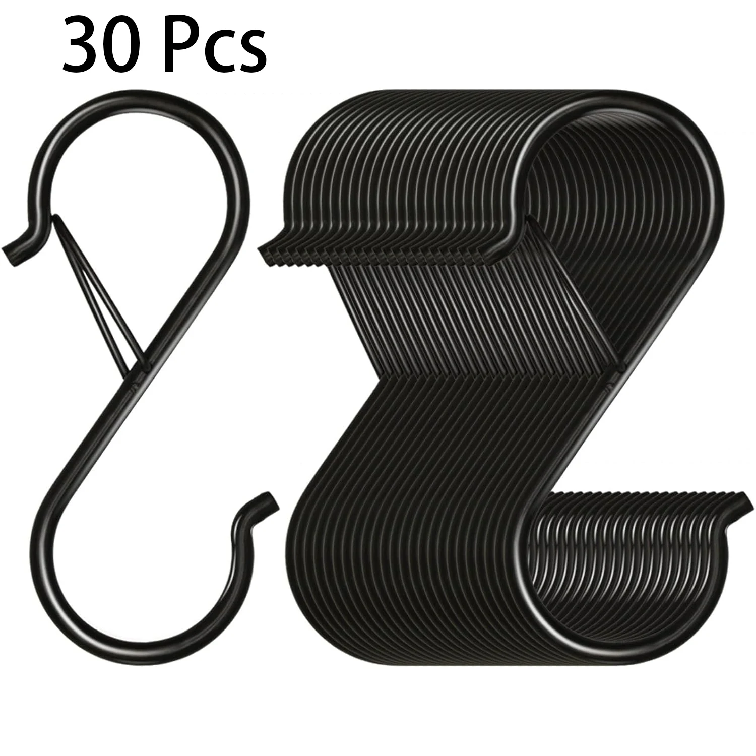 Durable Black S Hooks with Secure Safety Buckle